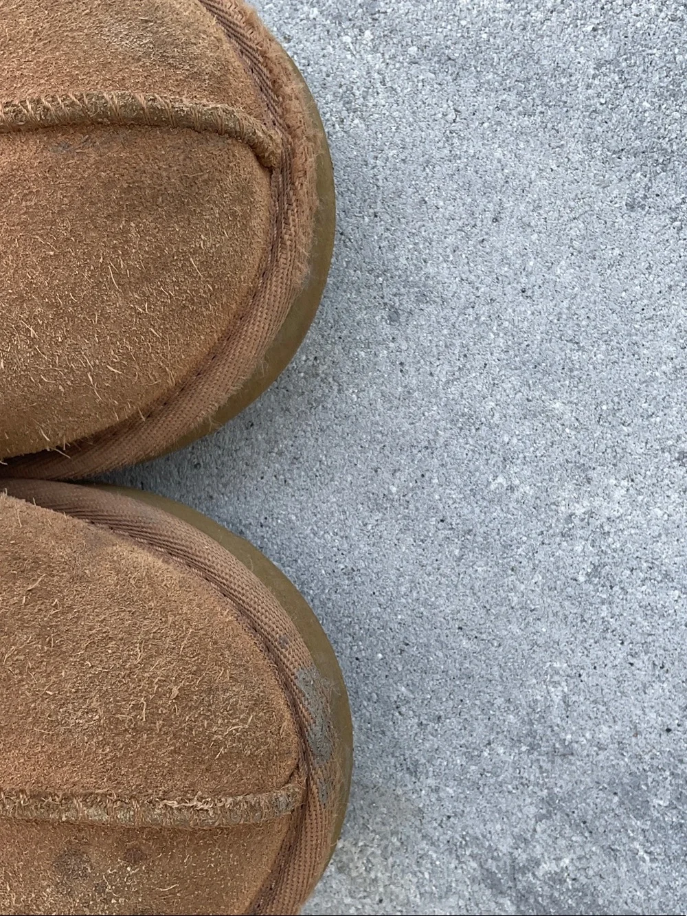 UGG Kids Chestnut Brown Suede Shearling Slip-Ons